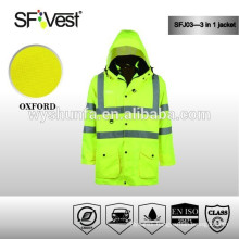 high visibility reflective jacket with waterproof treated